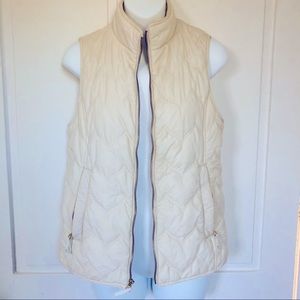 Vineyard Vines Quilted Puffer Vest XS Cream  Off White